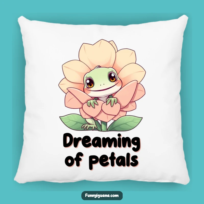Funny Iguana Pillow - Cozy Curiosity from a Flower
