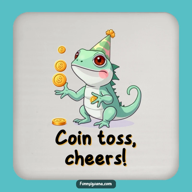 Funny Kawaii Iguana Juggling Coaster - Protect with Fun
