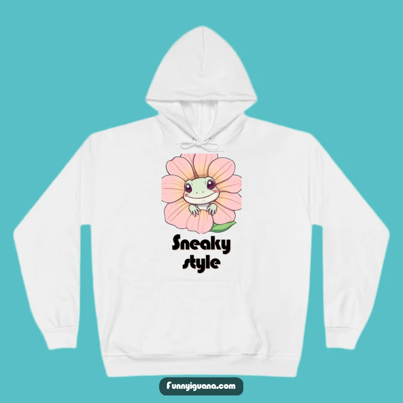 Funny Kawaii Iguana Hoodie: Cozy Reptile Peeking Apparel, Perfect Funny Gift!