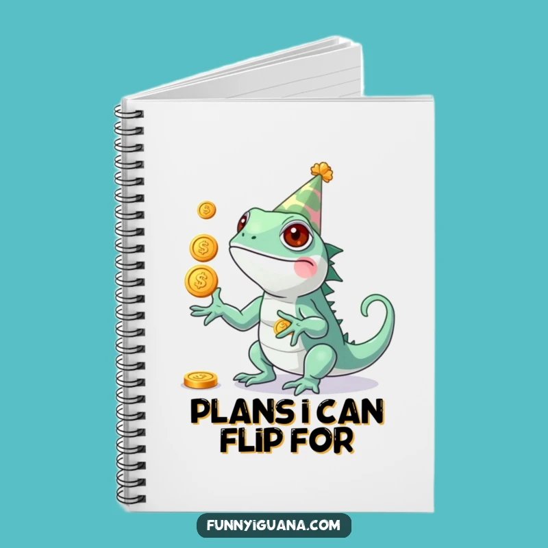 Funny Kawaii Iguana Party Notebook - Jot Down Your Wins